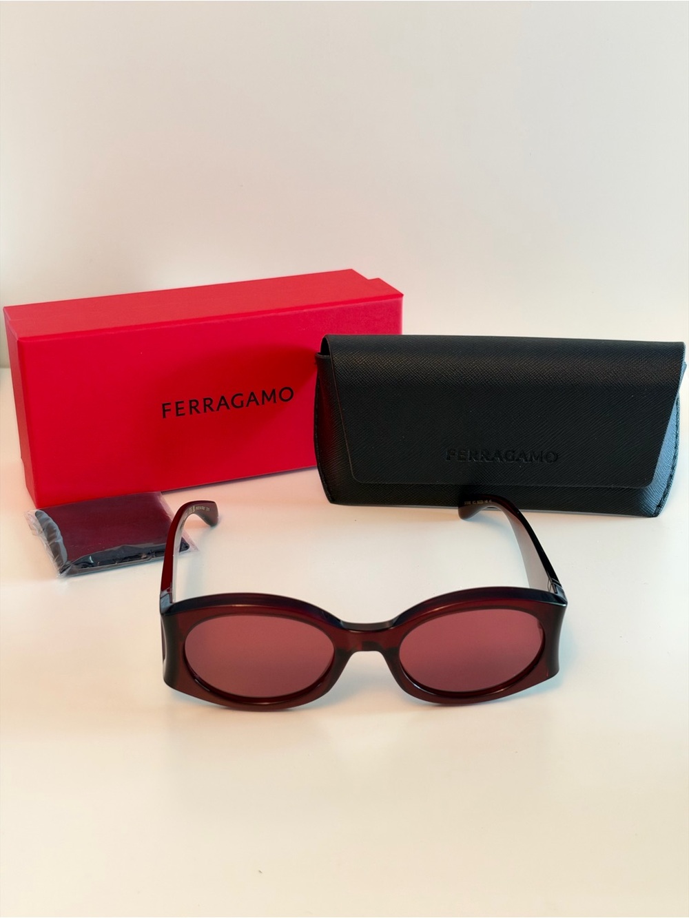 Salvatore Ferragamo Women's Burgundy Frame with Red Lenses Sunglasses SF2008S